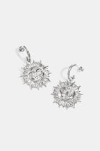 Oorbellen van roestvrij staal, zon, zilver