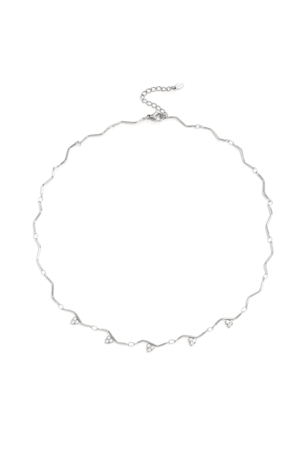 Ketting met zigzagpatroon en steentjes