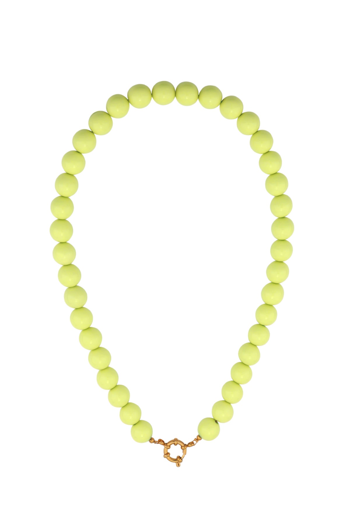 Kralenketting met sluiting aan de voorkant – 12 mm - licht groen