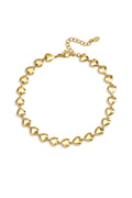 Enkelbandjes van roestvrij staal met hartje, eenvoudige dagelijkse sieraden uit de Simple Series voor dames.
