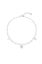 Love Love Love enkelband - zilver