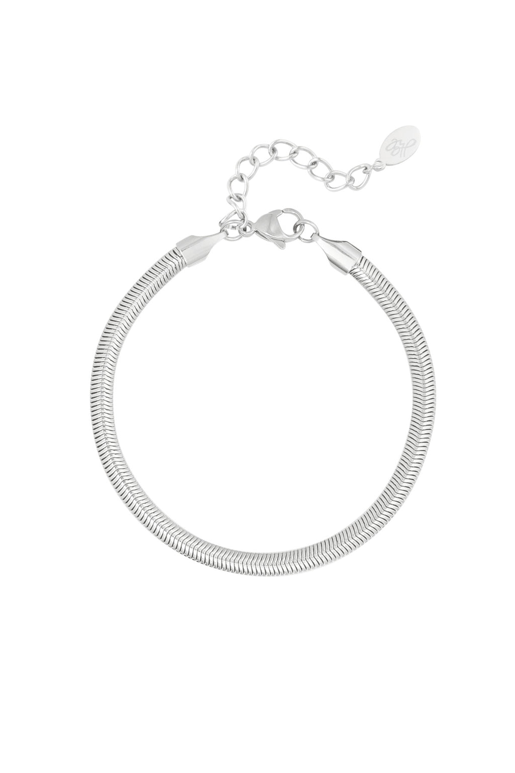 Armband – Platte visgraat – Smal, 4,0 mm - zilver