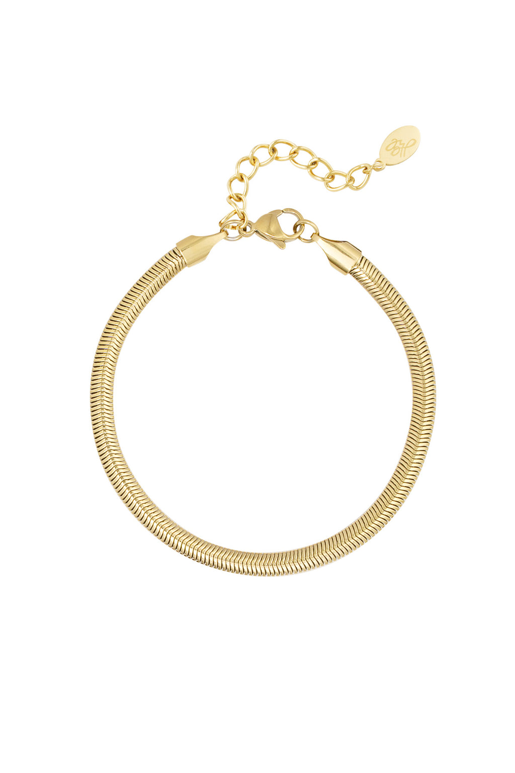 Armband – Platte visgraat – Smal, 4,0 mm - goud