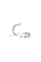 Oorbellen met afwisselende steentjes - zilver