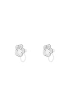 Bloem Clip Oorbellen - Zilver