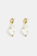 Oorbellen met natuursteen look - wit