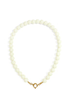 Kralenketting met sluiting aan de voorkant – 12 mm - wit