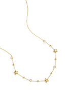 Ketting met sterren en steentjes - goud