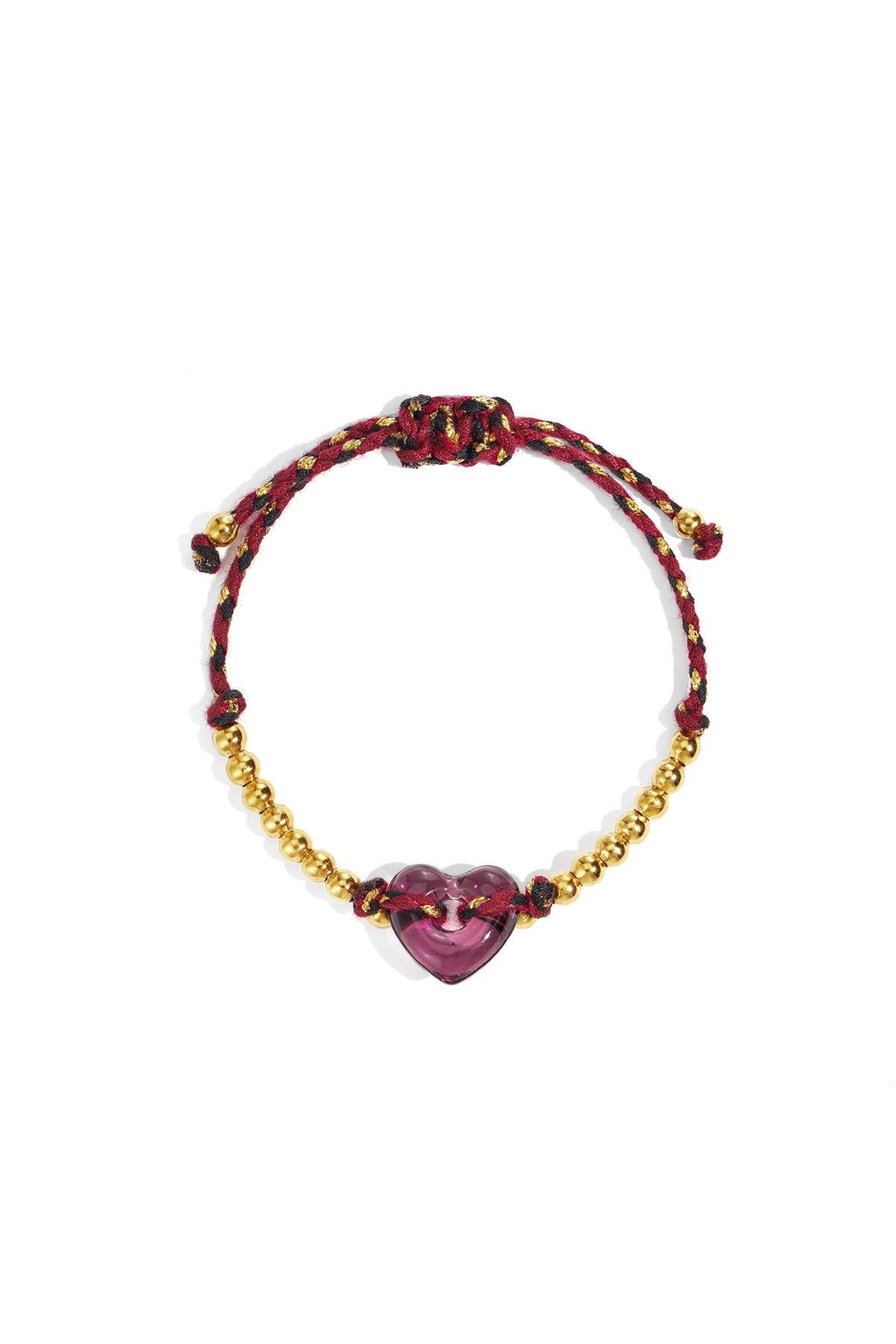 Polyester kralen armbanden hart - rood