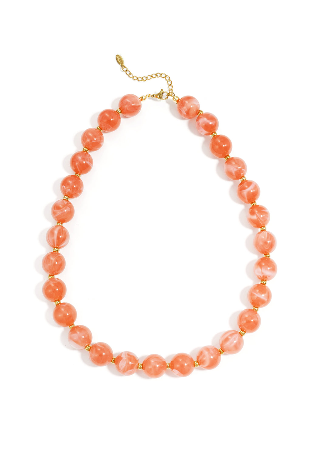 Kralenketting met goude kraaltjes 13.5mm