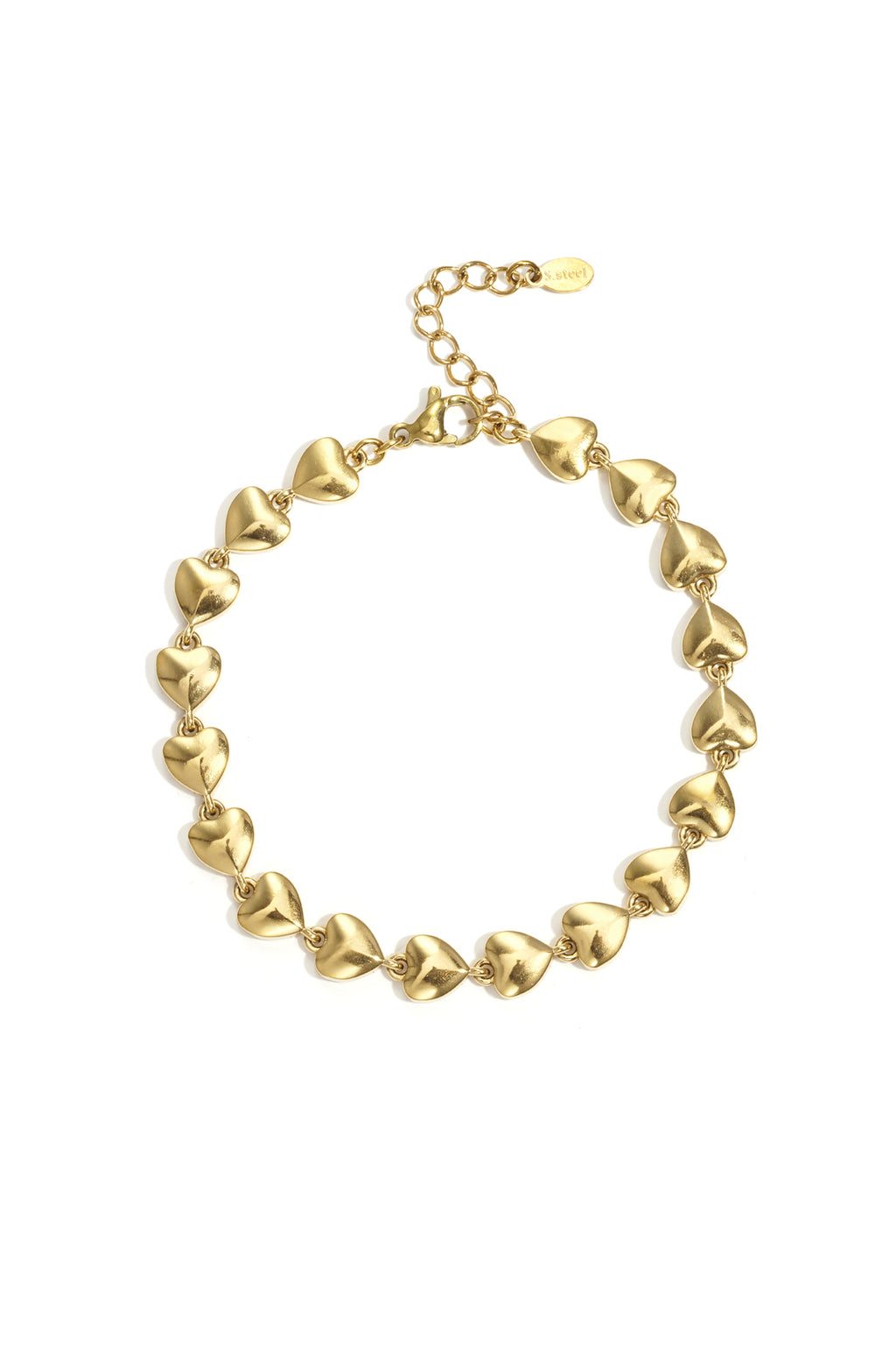 Armbanden van roestvrij staal – Schakelketting met hart – goud