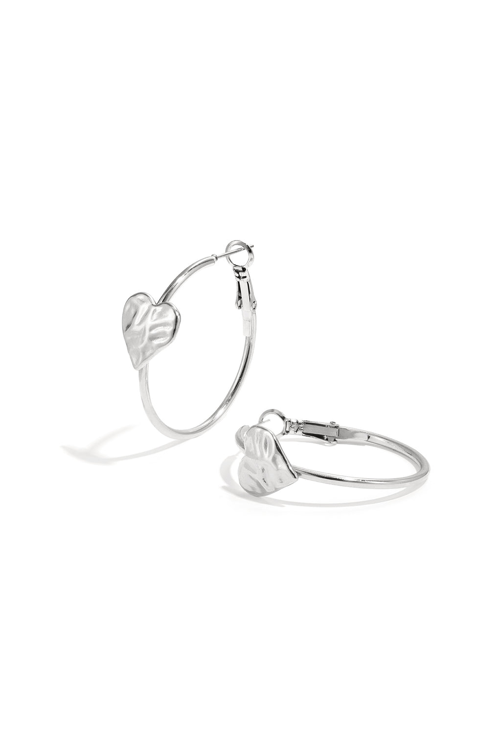 Oorringen met hartje - zilver