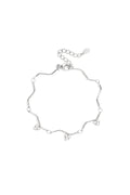 Armband met zigzagpatroon en steentjes - zilver