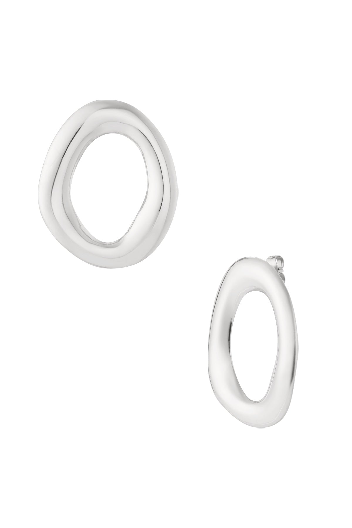 Oasis ovale oorbellen - zilver