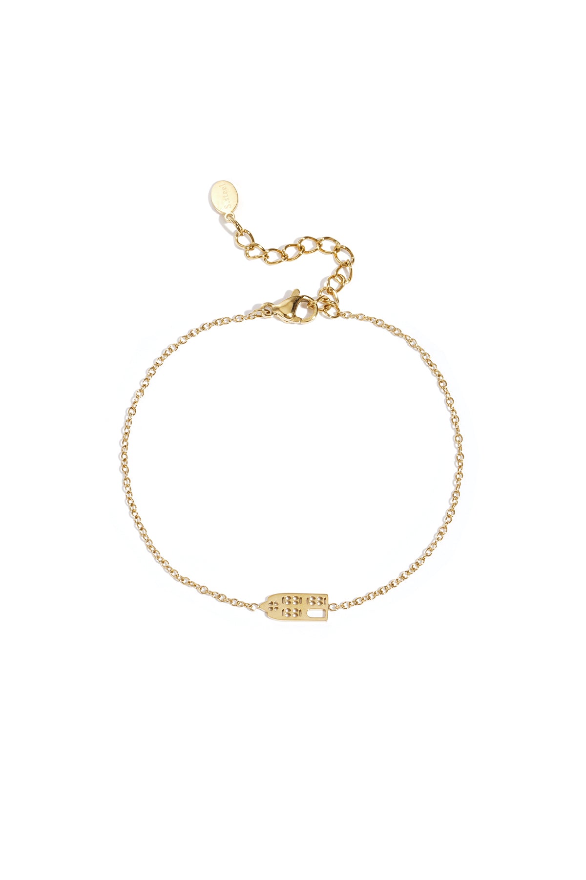 amsterdams huisje armband - goud