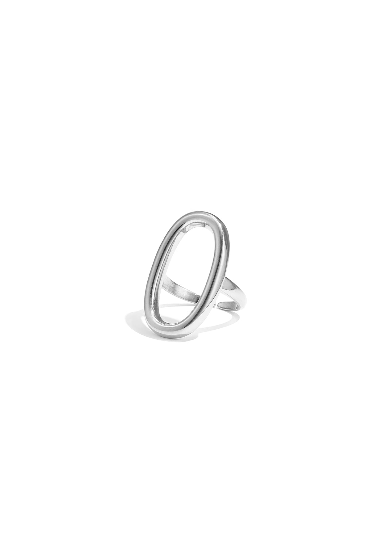 Elegant Minimalist Adjustable Ellipse Ring - Silver & Gold
