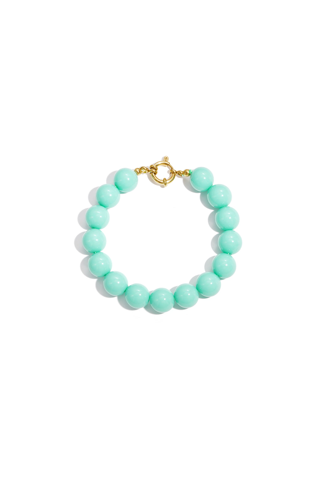 Armband met middelgrote kralen en sluiting aan de voorkant – 12 mm - turkoois