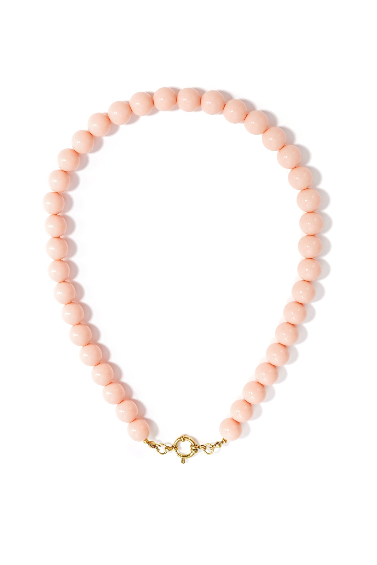 Kralenketting met sluiting aan de voorkant – 12 mm - huidskleur