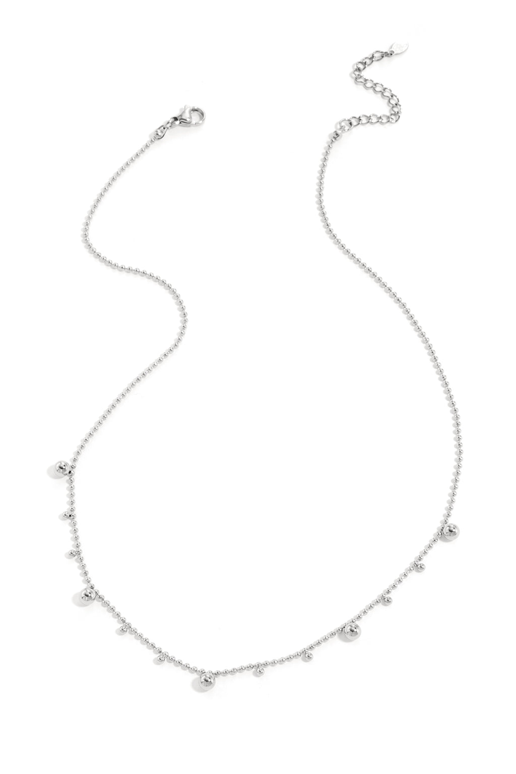 Ketting met afwisselende bolletjes - zilver