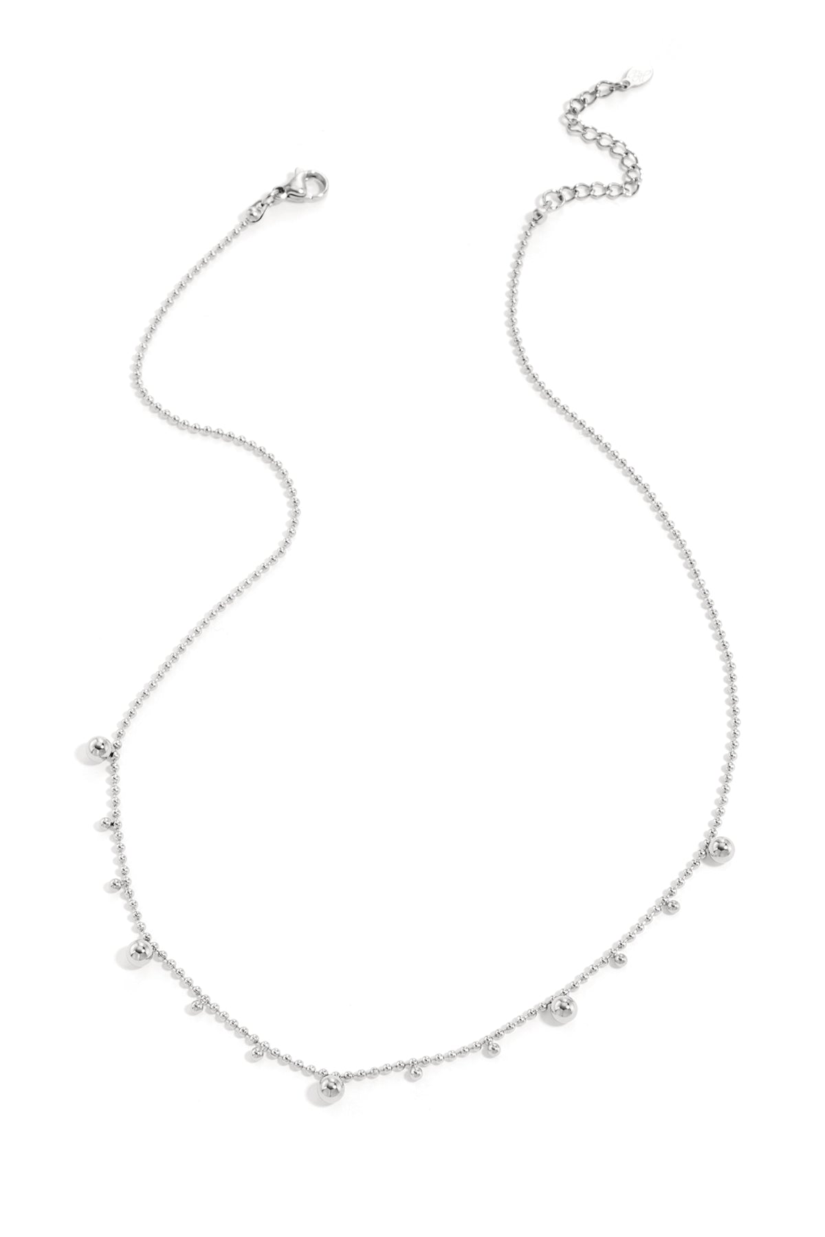 Ketting met afwisselende bolletjes - zilver