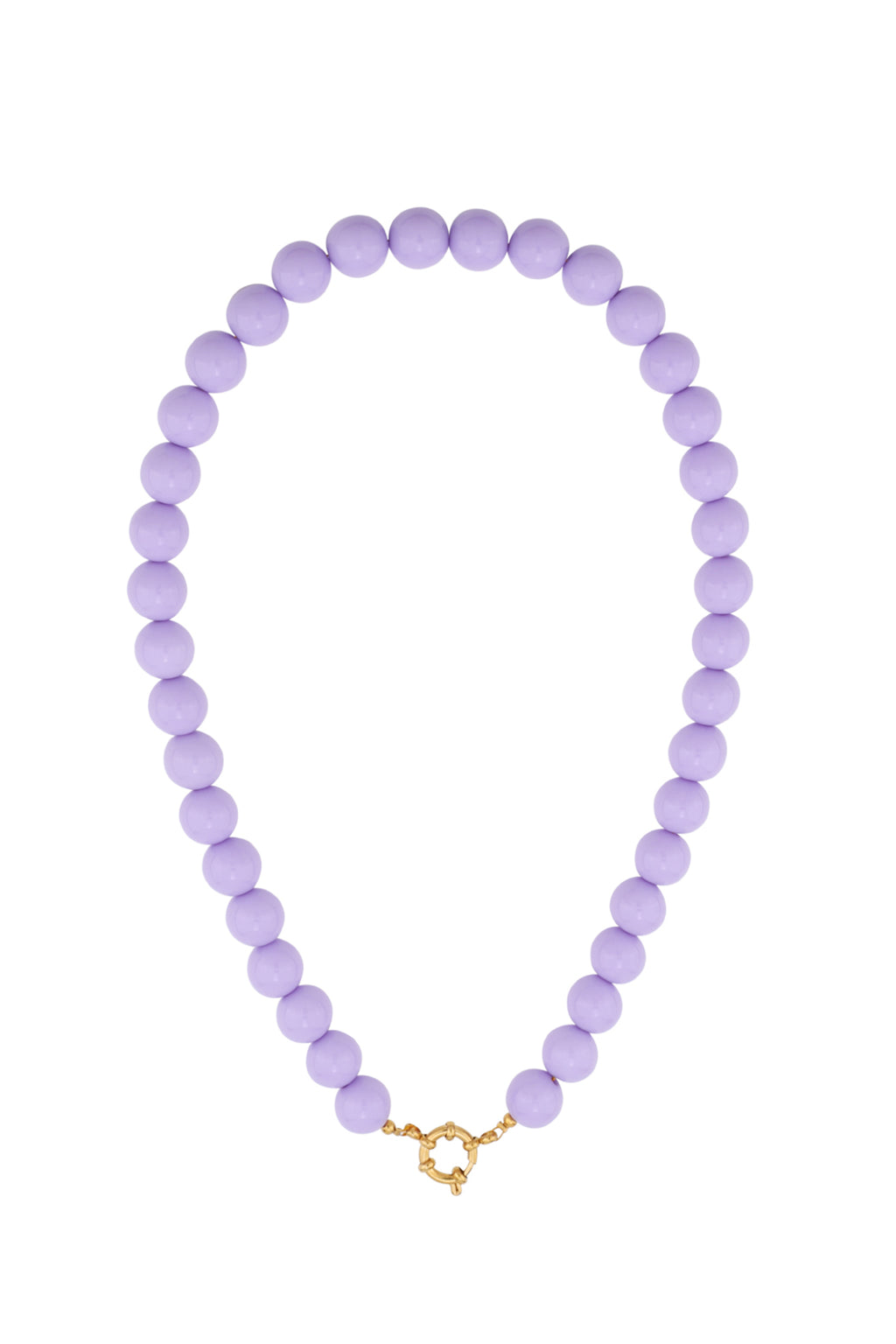 Kralenketting met sluiting aan de voorkant – 12 mm - licht paars 