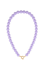 Kralenketting met sluiting aan de voorkant – 12 mm - licht paars 