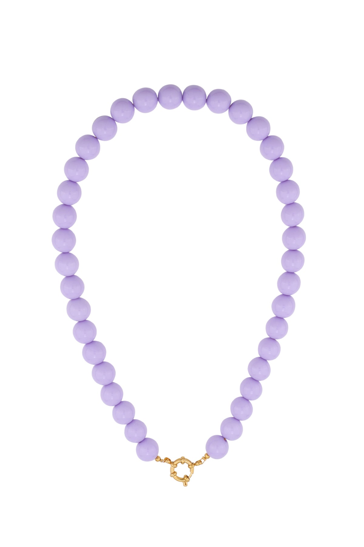 Kralenketting met sluiting aan de voorkant – 12 mm - licht paars 