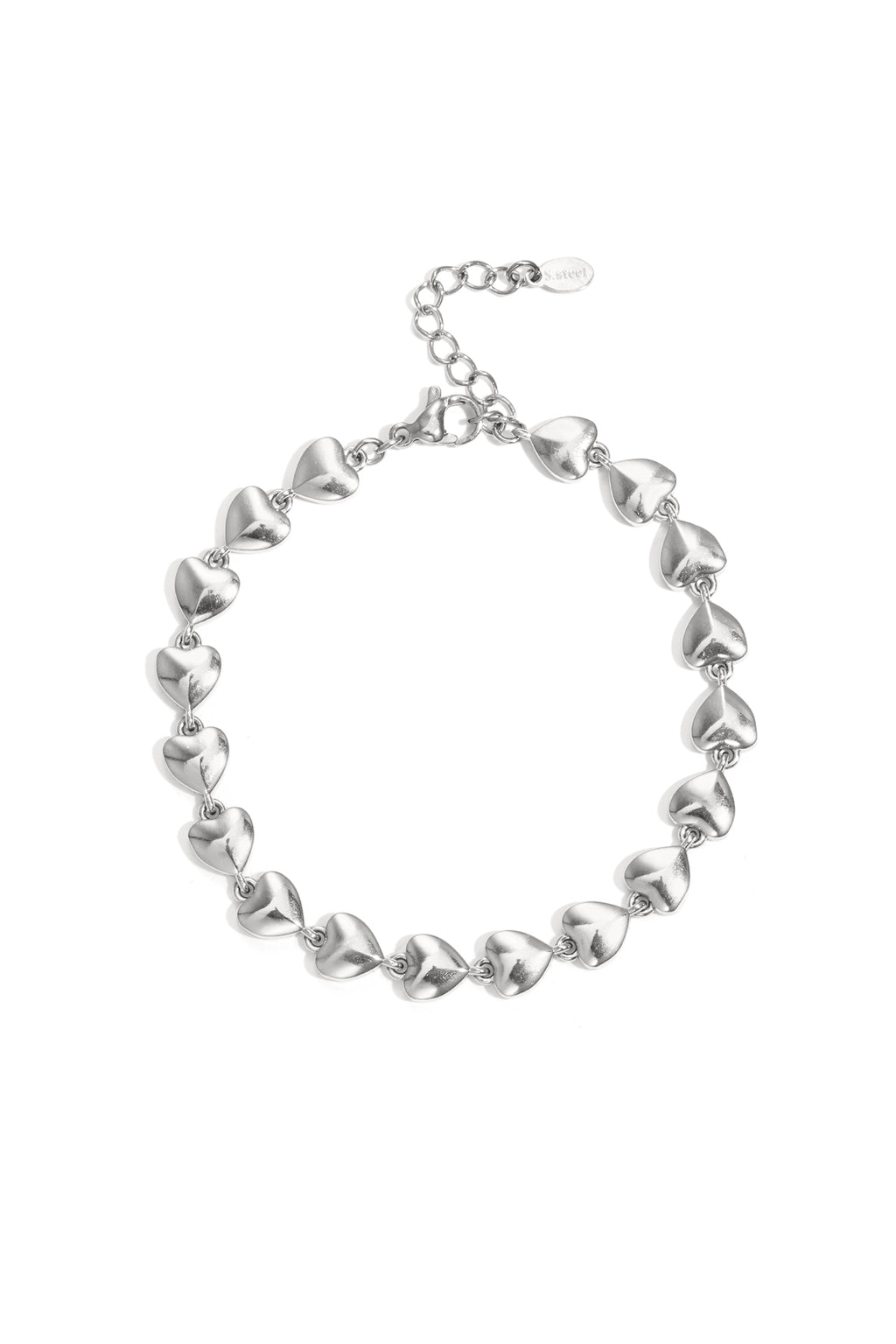 Armbanden van roestvrij staal – Schakelketting met hart – zilver