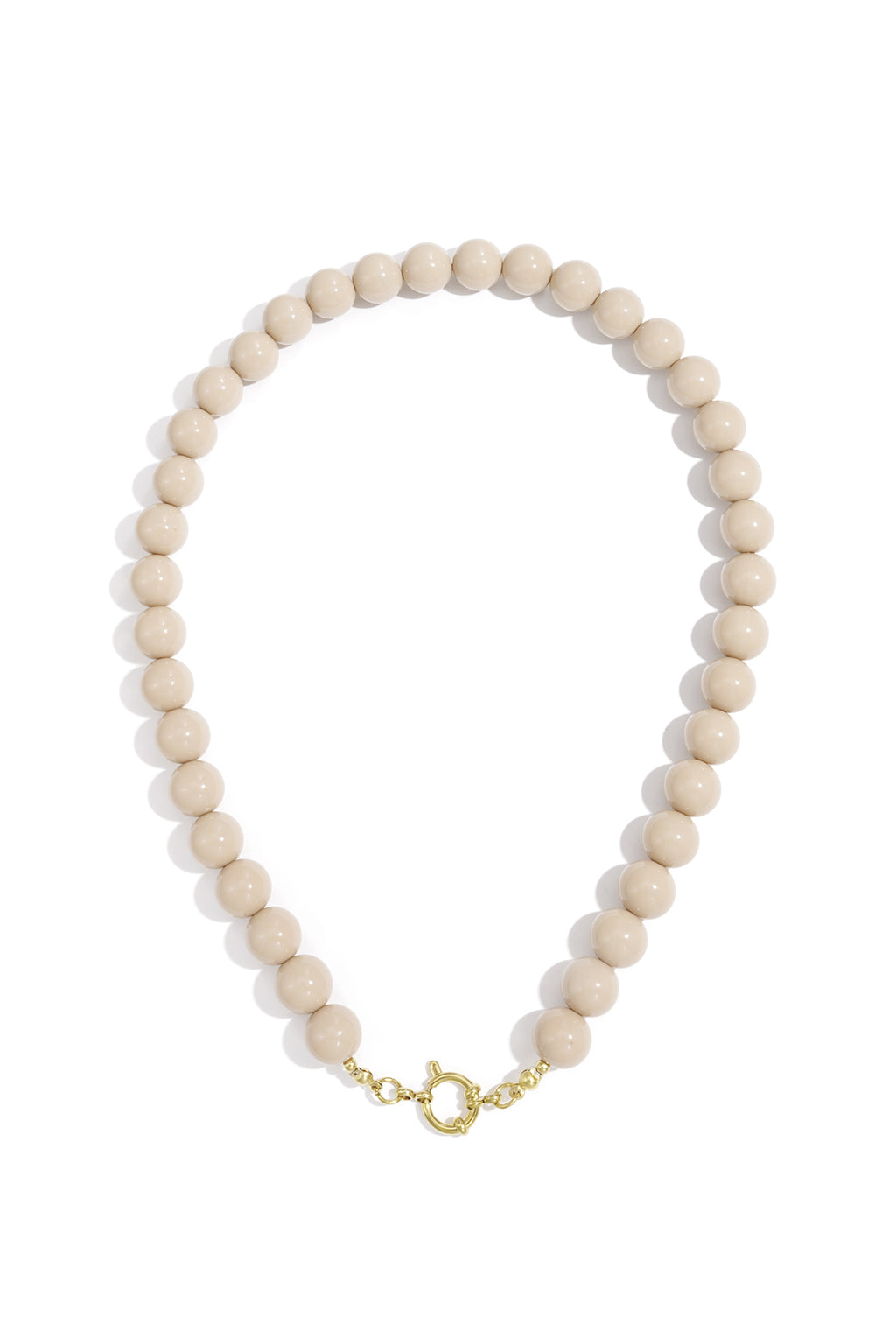 Kralenketting met sluiting aan de voorkant – 12 mm - licht bruin