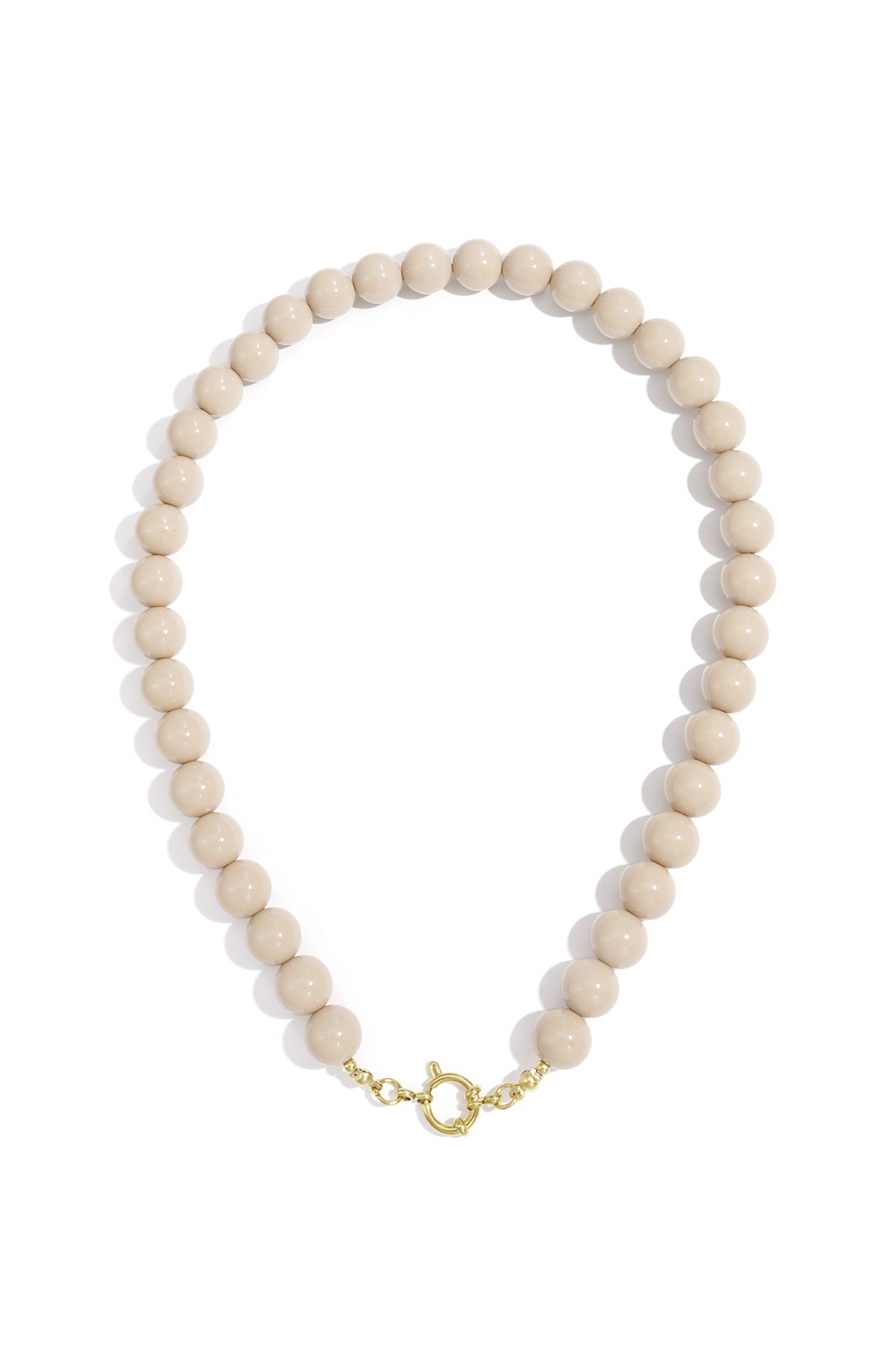 Kralenketting met sluiting aan de voorkant – 12 mm - licht bruin