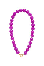 Ketting met grote kralen en sluiting aan de voorkant – 15 mm - paars