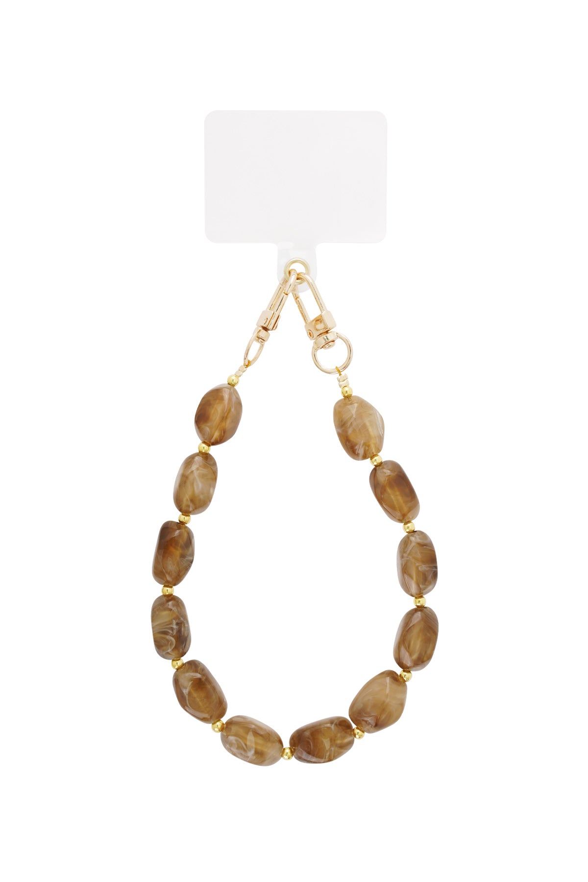 Telefoonkoord met kralen – Casual acryl – Dagelijks draagbaar - bruin