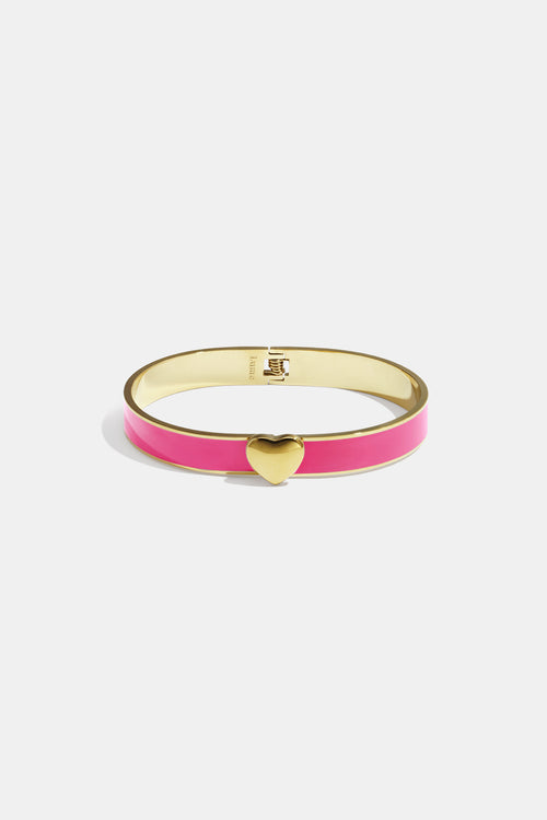 Armband  met hartdetail in verschillende kleuren – 0,9 cm - roze