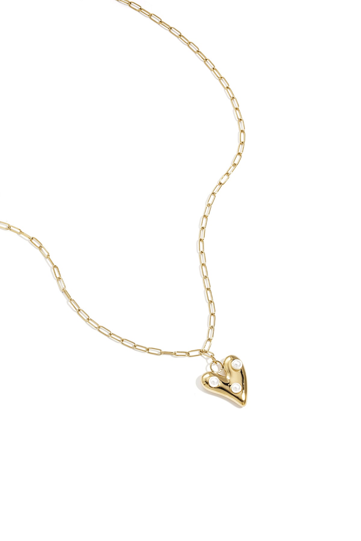 Ketting met hangend hartje en parels
