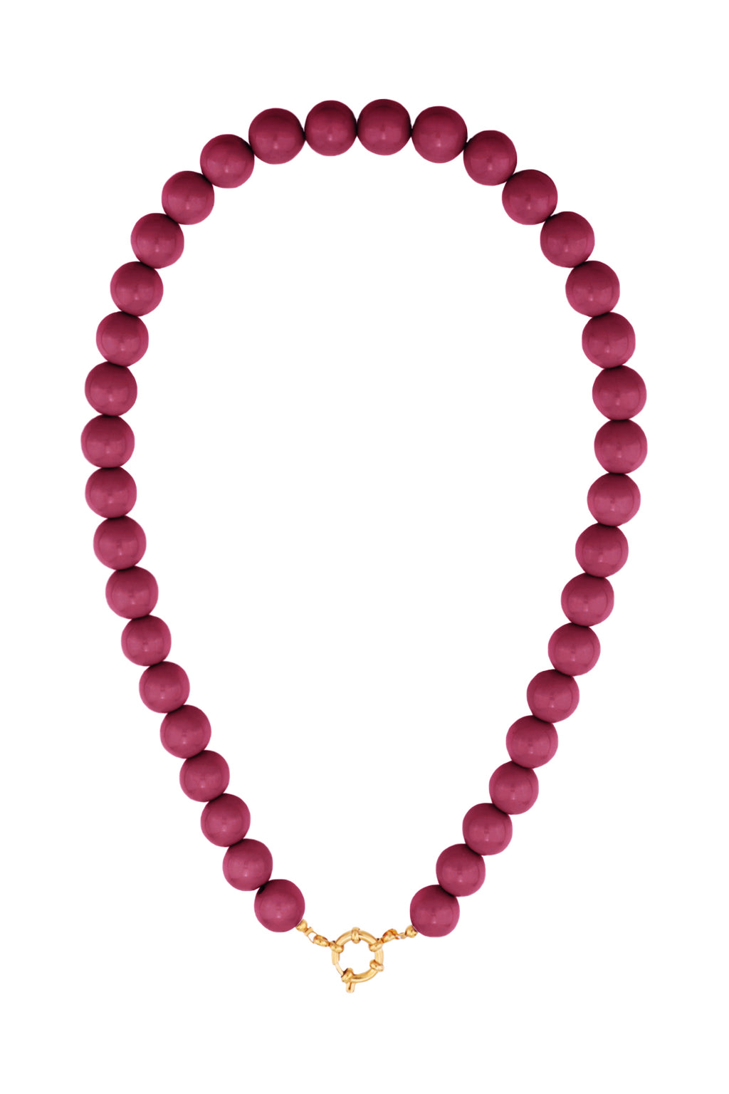 Kralenketting met sluiting aan de voorkant – 12 mm - wijn rood