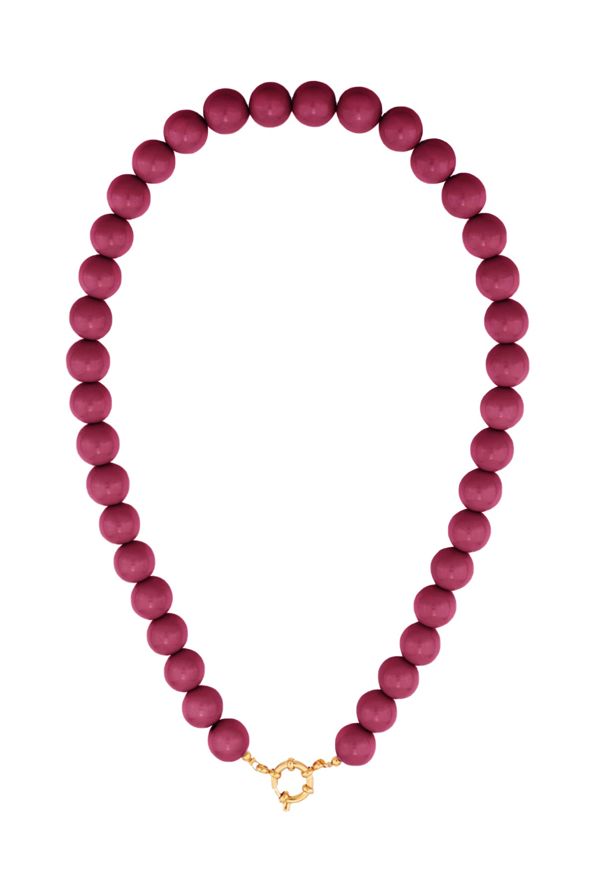 Kralenketting met sluiting aan de voorkant – 12 mm - wijn rood
