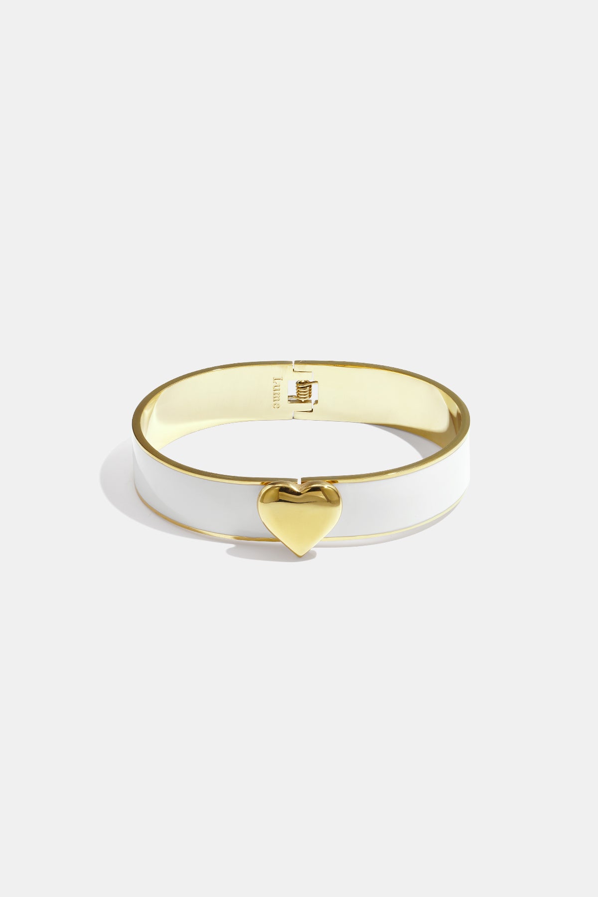 Armband met hartdetail in verschillende kleuren – 1,3 cm - wit