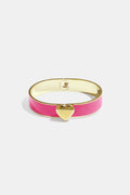 Armband met hartdetail in verschillende kleuren – 1,3 cm - donker roze