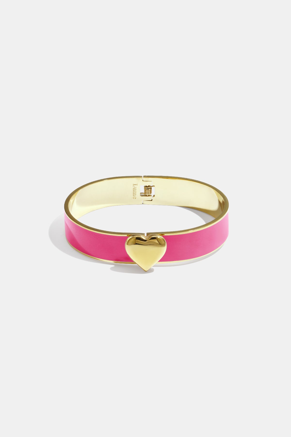 Armband met hartdetail in verschillende kleuren – 1,3 cm - donker roze