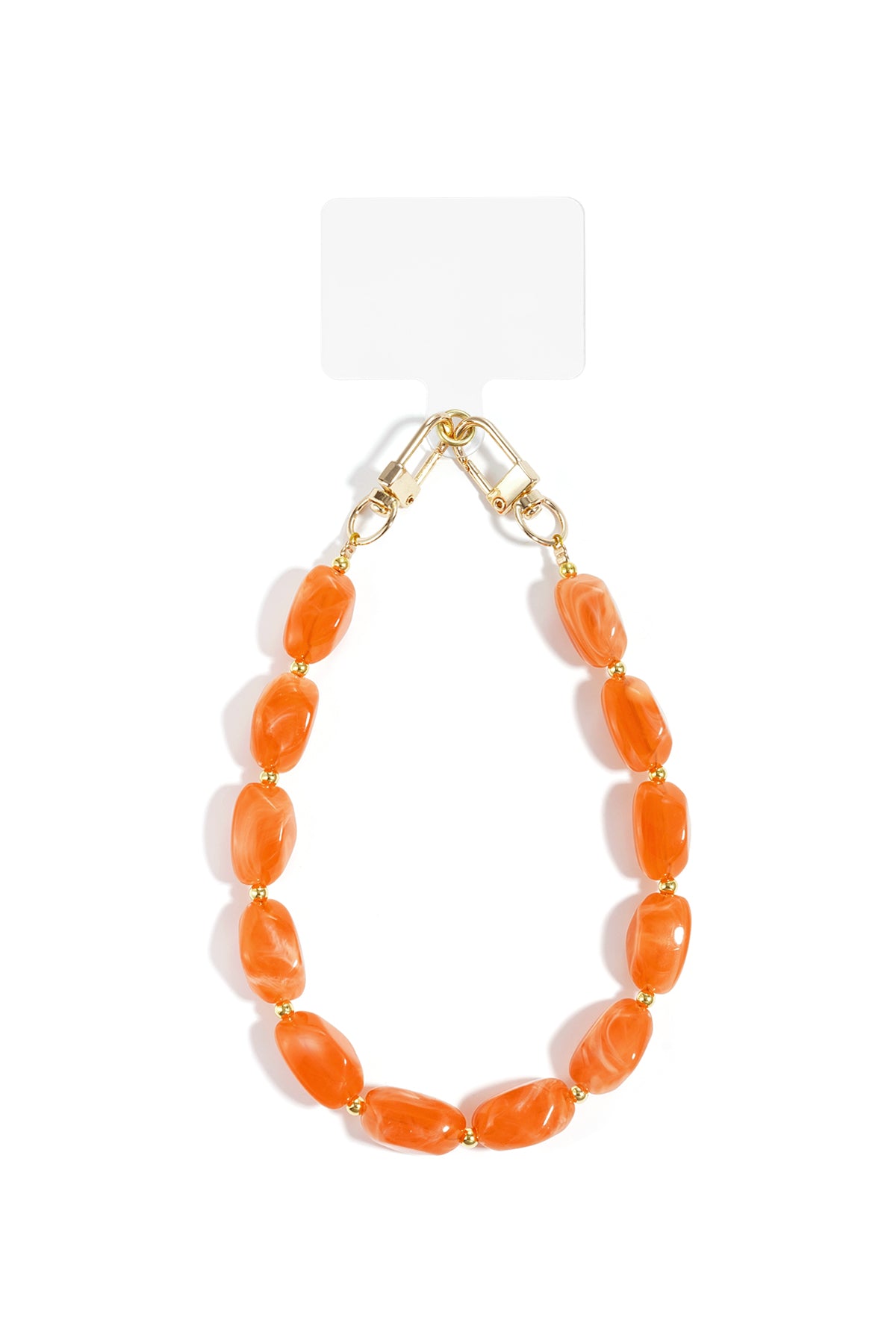 Telefoonkoord met kralen – Casual acryl – Dagelijks draagbaar - oranje