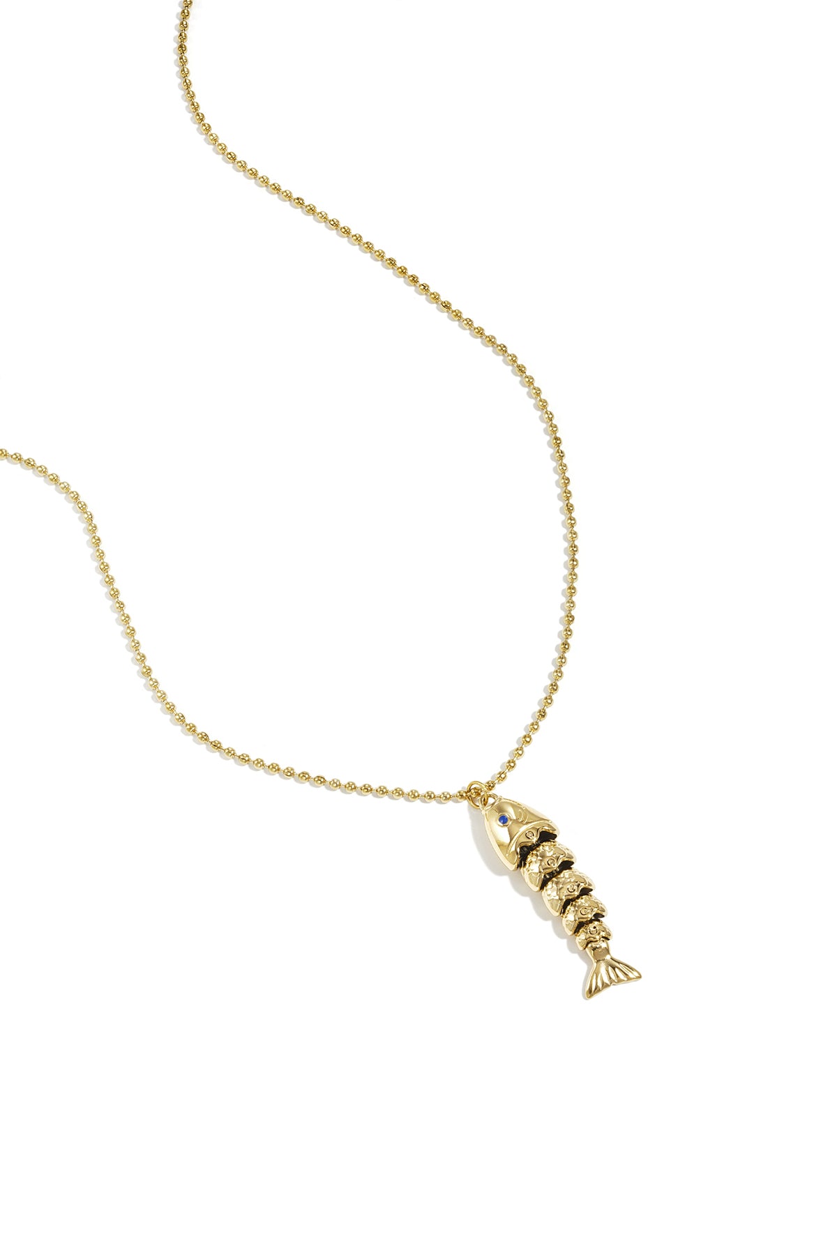 Ketting met bewegend visbedeltje - goud