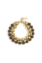 Dubbele kralenarmband - bruin