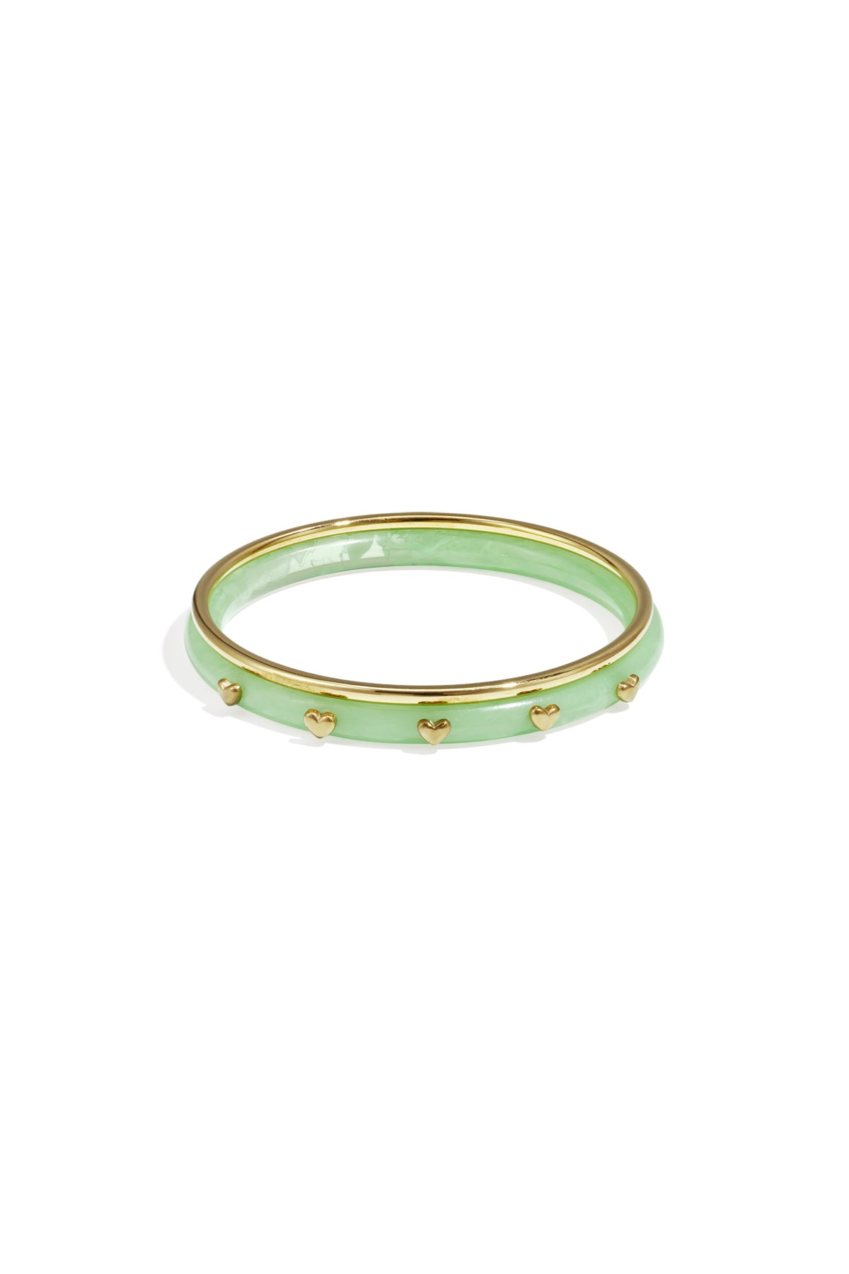 Armbanden set met hartdetail - licht groen