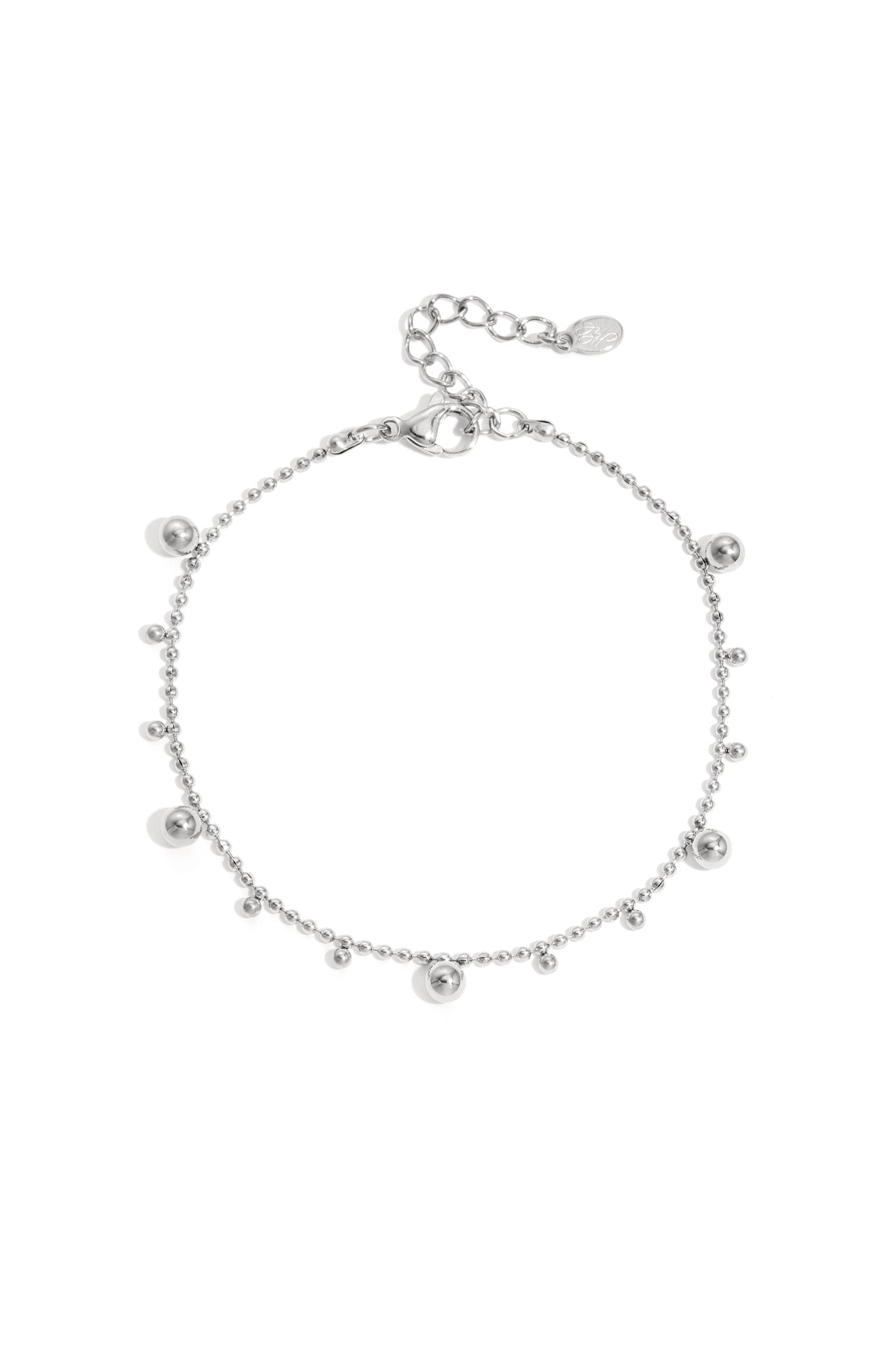 Bracelet with alternating balls - zilver