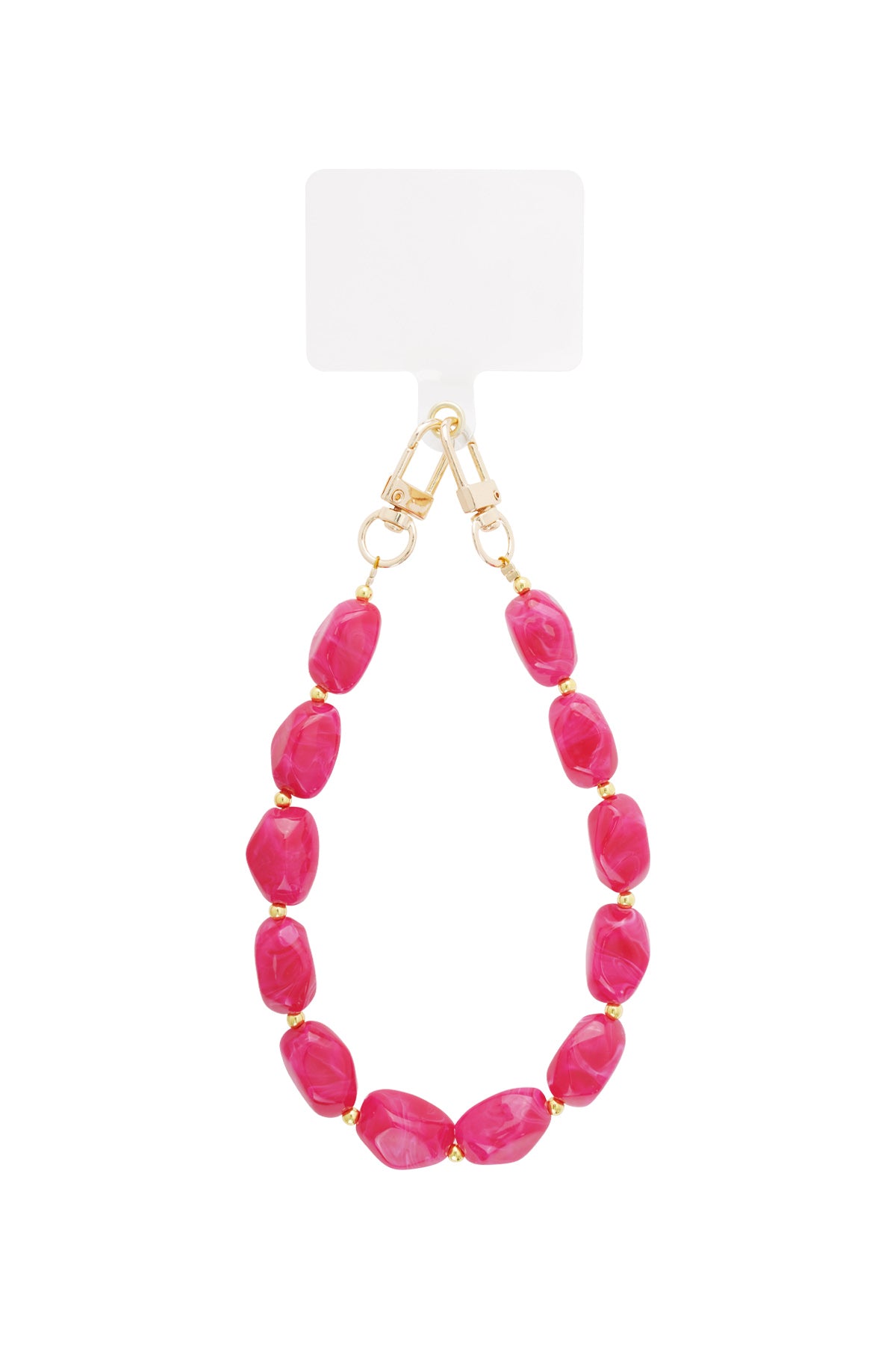 Telefoonkoord met kralen – Casual acryl – Dagelijks draagbaar - donker roze