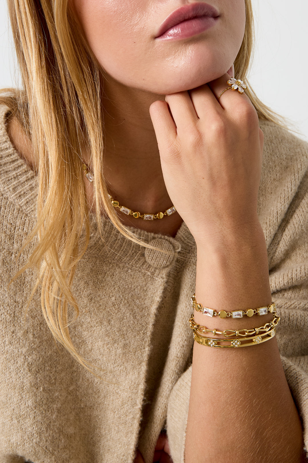 Roestvrijstalen bedelarmbanden met geometrische vormen, eenvoudige, alledaagse serie, dames sieraden