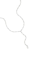 Ketting met hangende strasssteen - zilver