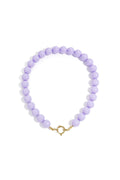 Ketting met grote kralen en sluiting aan de voorkant – 15 mm - licht paars 