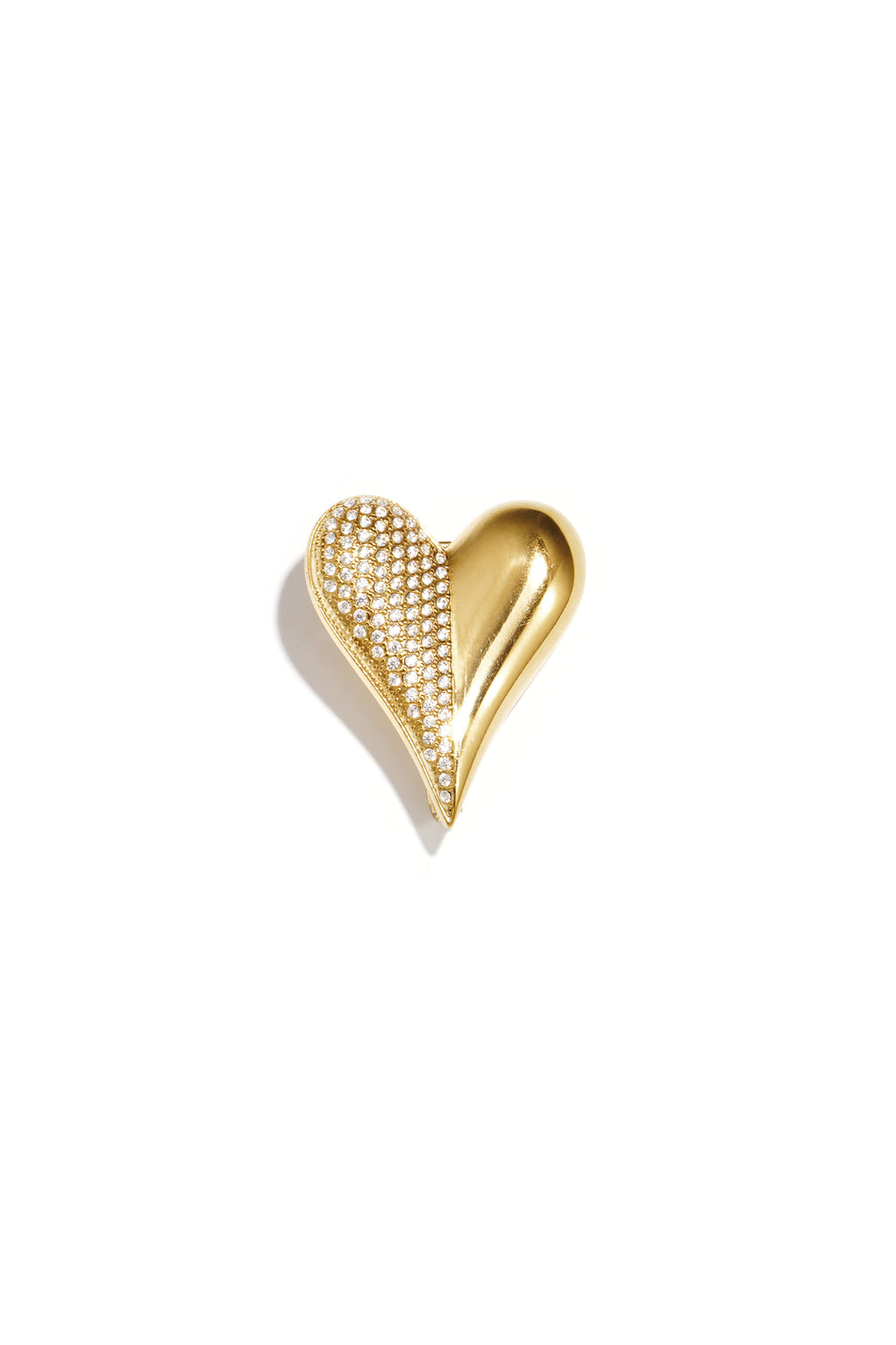 Broche in hartvorm met steentjes