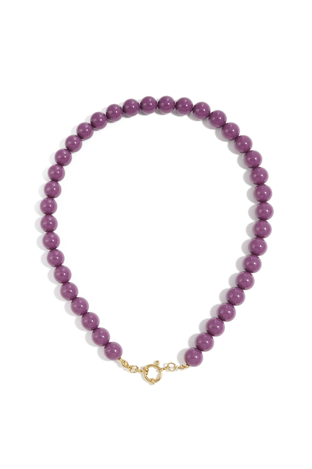 Kralenketting met sluiting aan de voorkant – 12 mm - donker paars